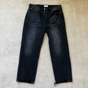 Black frayed edge jeans